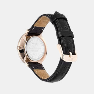 Crystalline Women Quartz Mother Of Pearl Dial Analog Leather Watch DW00100827K