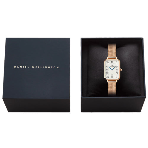 Daniel Wellington Quadro Melrose Roman Numerals Date White Dial Women 20*26mm DW00100860
