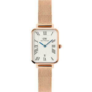 Daniel Wellington Quadro Melrose Roman Numerals Date White Dial Women 20*26mm DW00100860