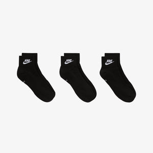 Nike | EVERYDAY ESSENTIAL ANKLE SOCKS (3PAIRS)  { BLACK/WHITE