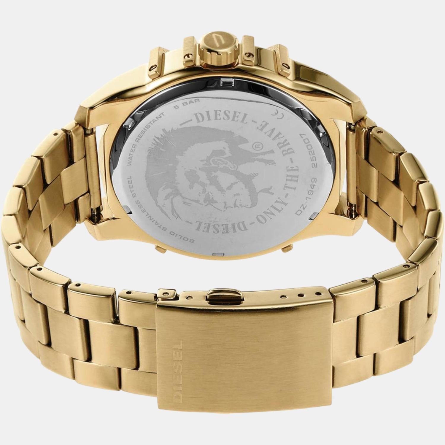 Caged Men Quartz Black Dial Analog Stainless Steel Watch DZ1949