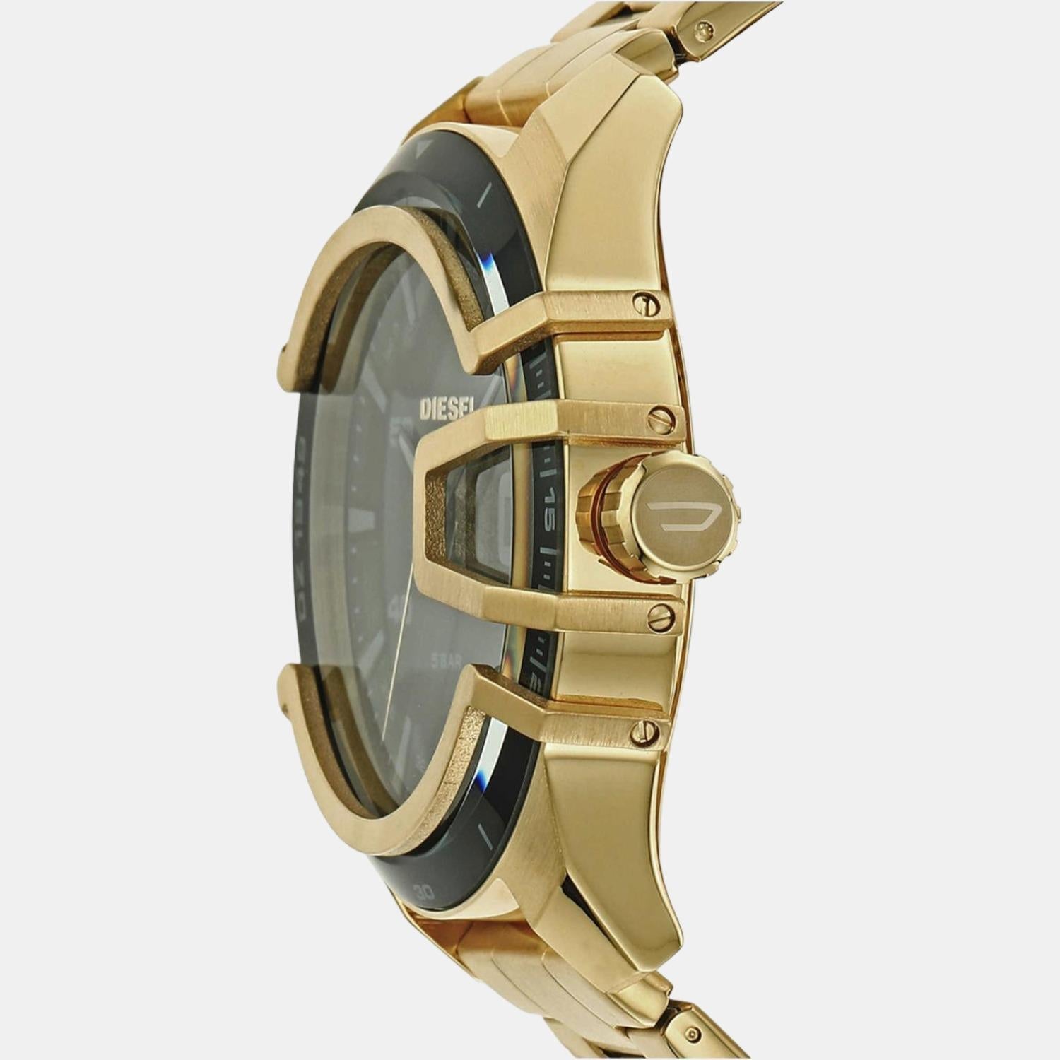 Caged Men Quartz Black Dial Analog Stainless Steel Watch DZ1949
