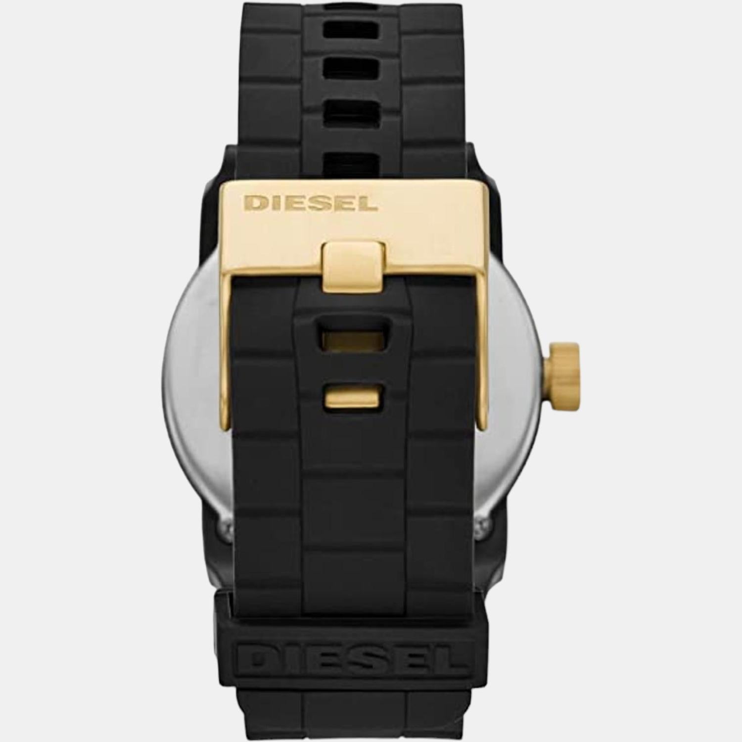 Double Down Men Quartz Black Dial Analog Silicone Watch DZ1972