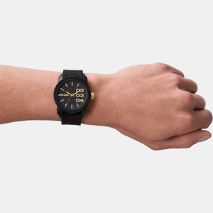 Double Down Men Quartz Black Dial Analog Silicone Watch DZ1972