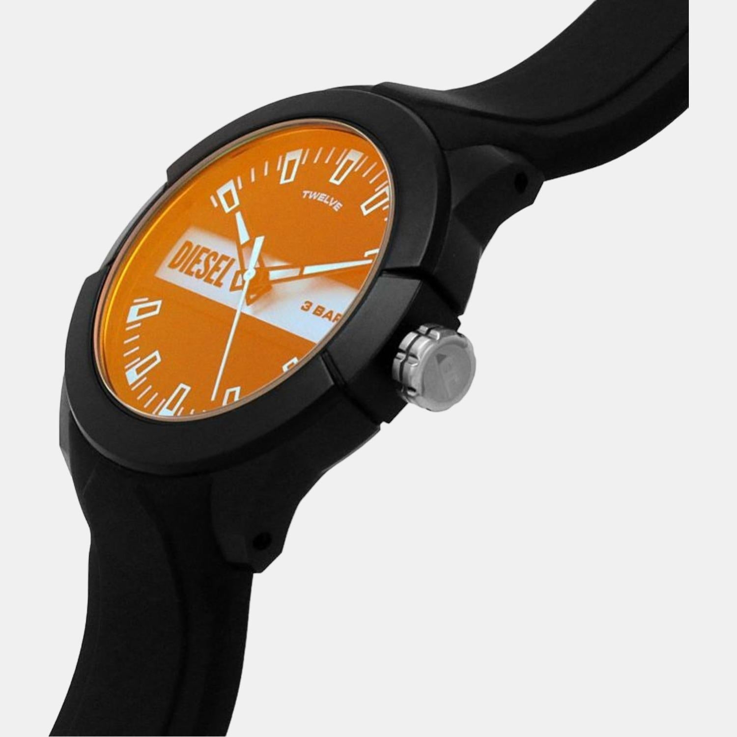 Double Up Men Quartz Brown Dial Analog Silicone Watch DZ1982