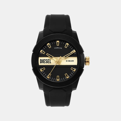 Double Up Men Quartz Black Dial Analog Silicone Watch DZ1997
