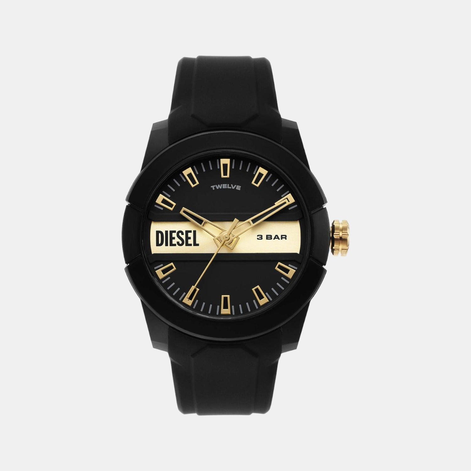 Double Up Men Quartz Black Dial Analog Silicone Watch DZ1997