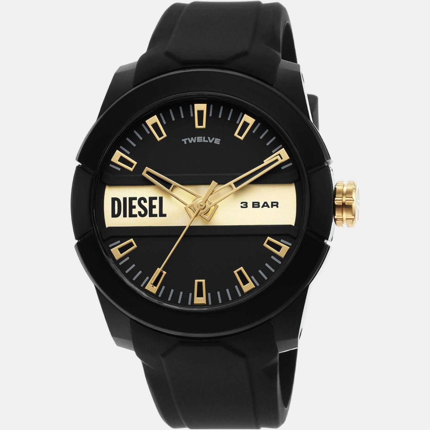 Double Up Men Quartz Black Dial Analog Silicone Watch DZ1997