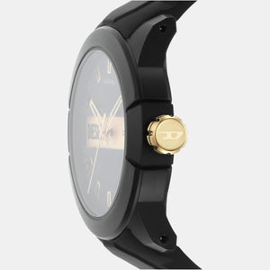 Double Up Men Quartz Black Dial Analog Silicone Watch DZ1997