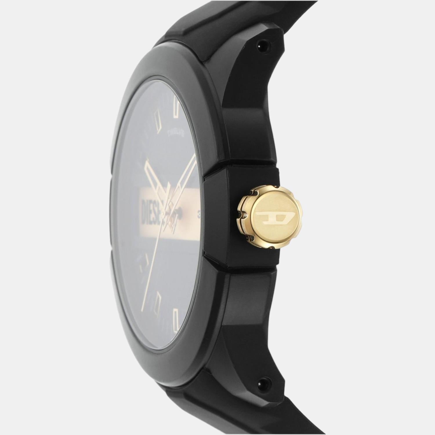 Double Up Men Quartz Black Dial Analog Silicone Watch DZ1997