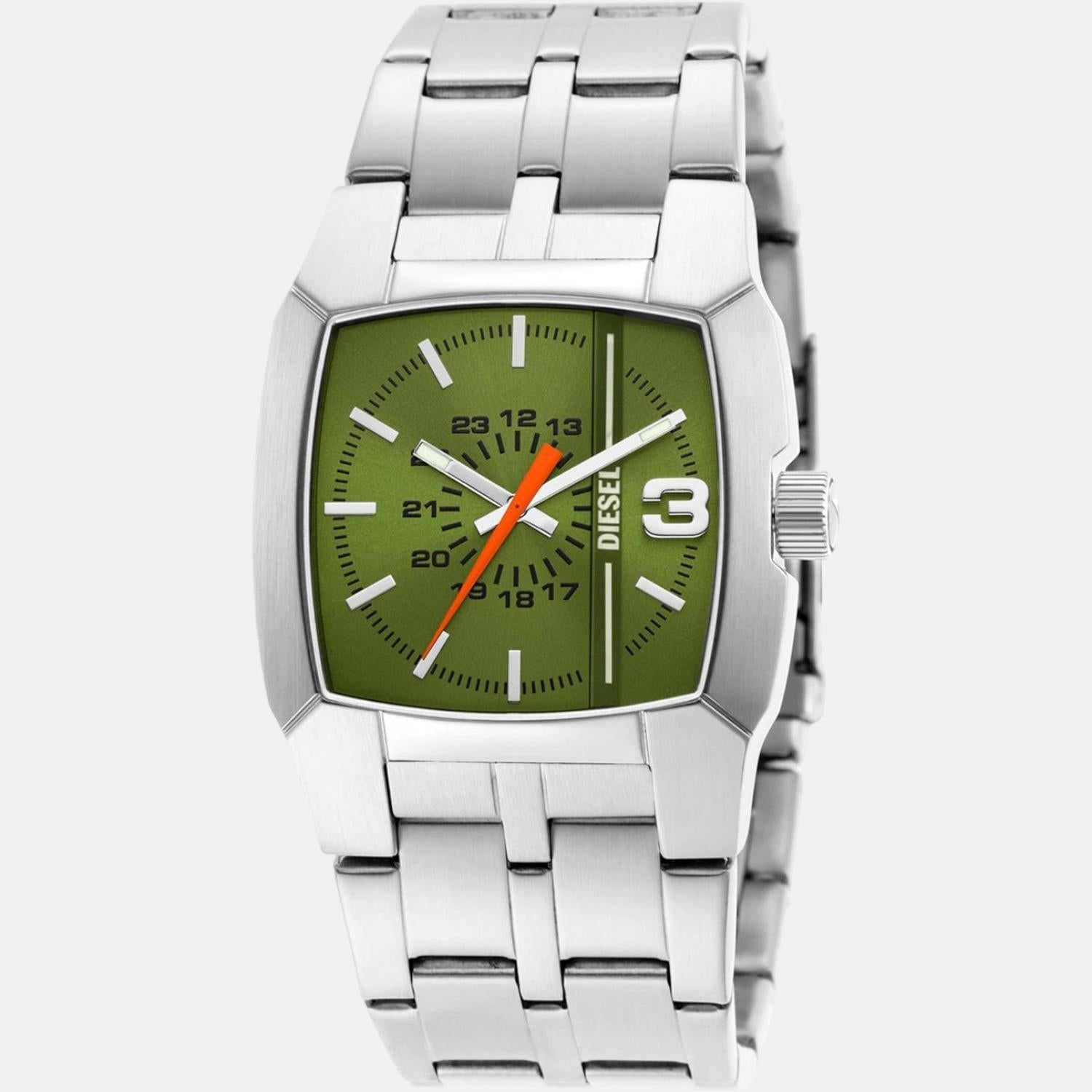 Cliffhanger Men Quartz Green Dial Analog Stainless Steel Watch DZ2150