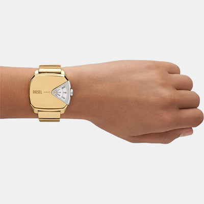 D.V.A. Men Quartz Gold Dial Analog Stainless Steel Watch DZ2154