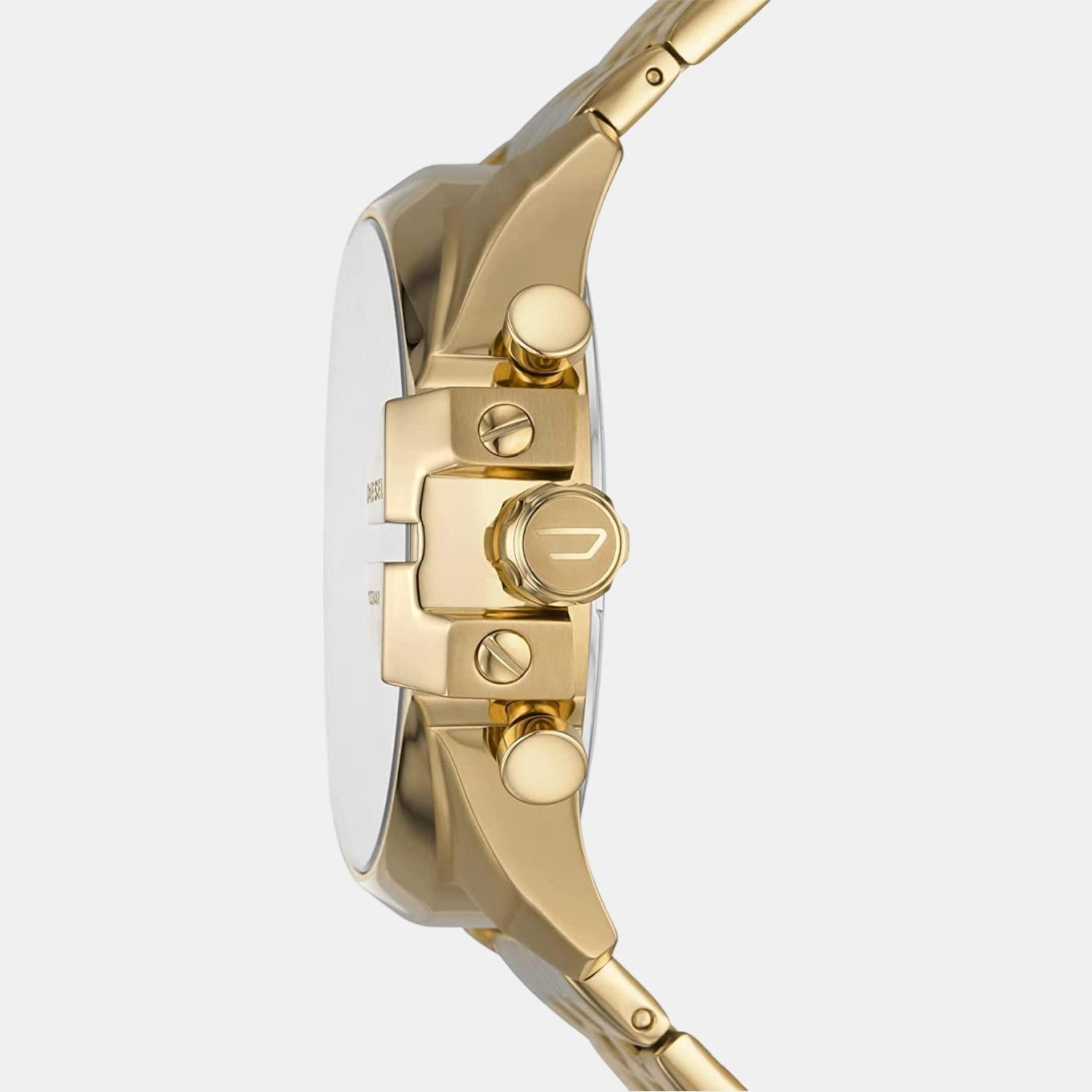 Baby Chief Men Quartz Gold Dial Chronograph Stainless Steel Watch DZ4565
