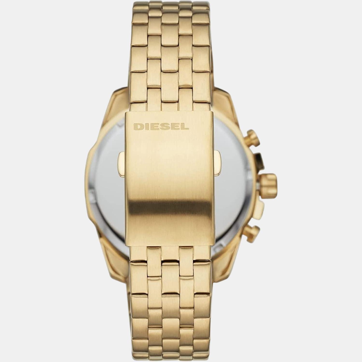 Baby Chief Men Quartz Gold Dial Chronograph Stainless Steel Watch DZ4565