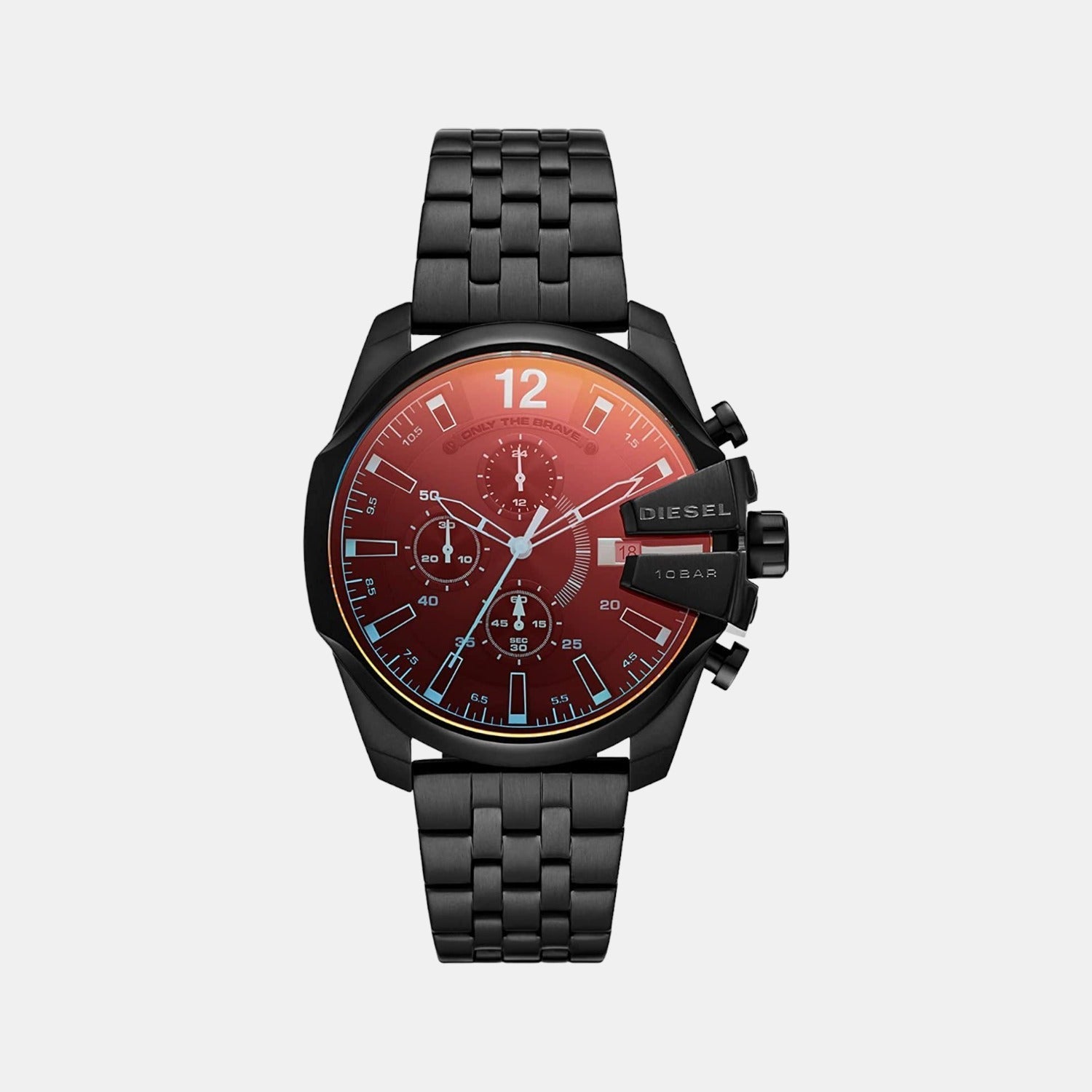 Baby Chief Men Quartz Red Dial Chronograph Stainless Steel Watch DZ4566