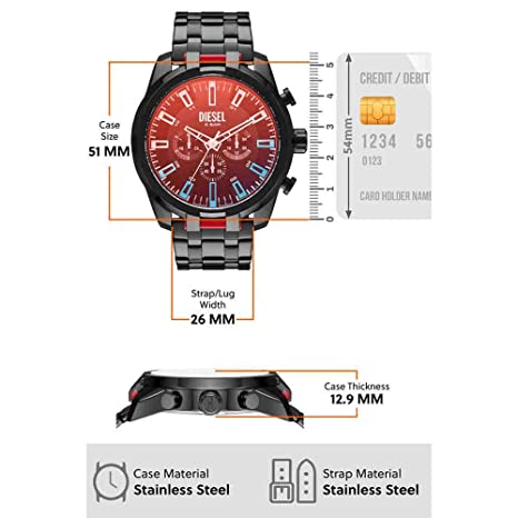 Diesel Split Multicolour Dial Men 51mm