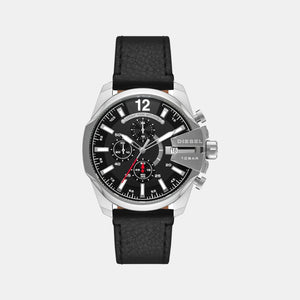 Baby Chief Men Quartz Black Dial Chronograph Leather Watch DZ4592