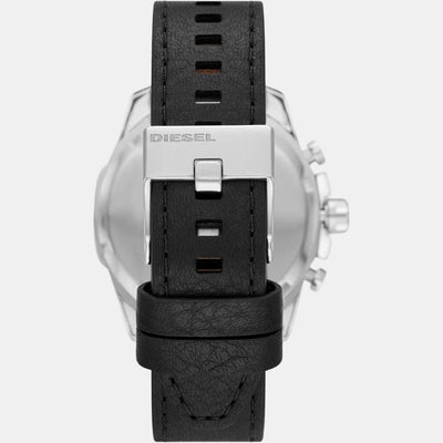 Baby Chief Men Quartz Black Dial Chronograph Leather Watch DZ4592