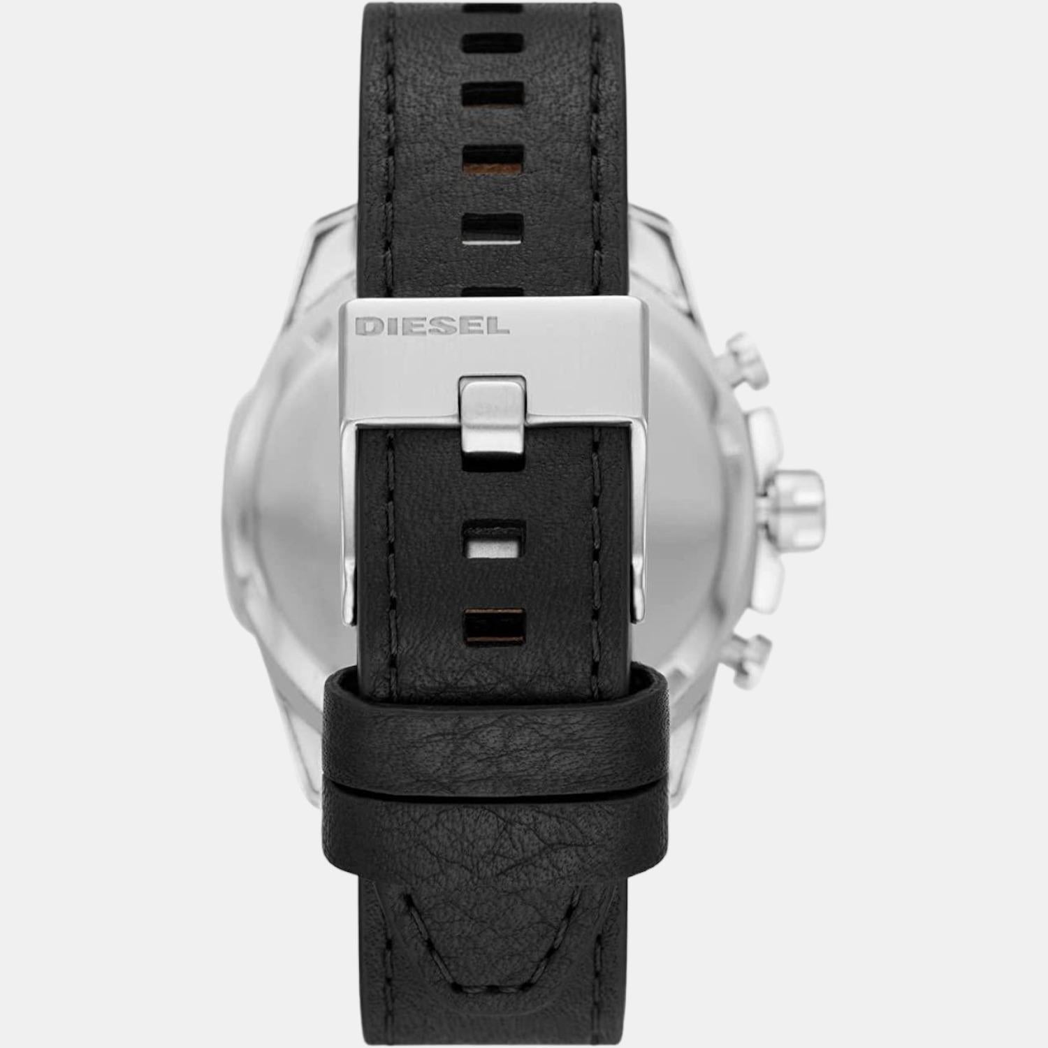 Baby Chief Men Quartz Black Dial Chronograph Leather Watch DZ4592
