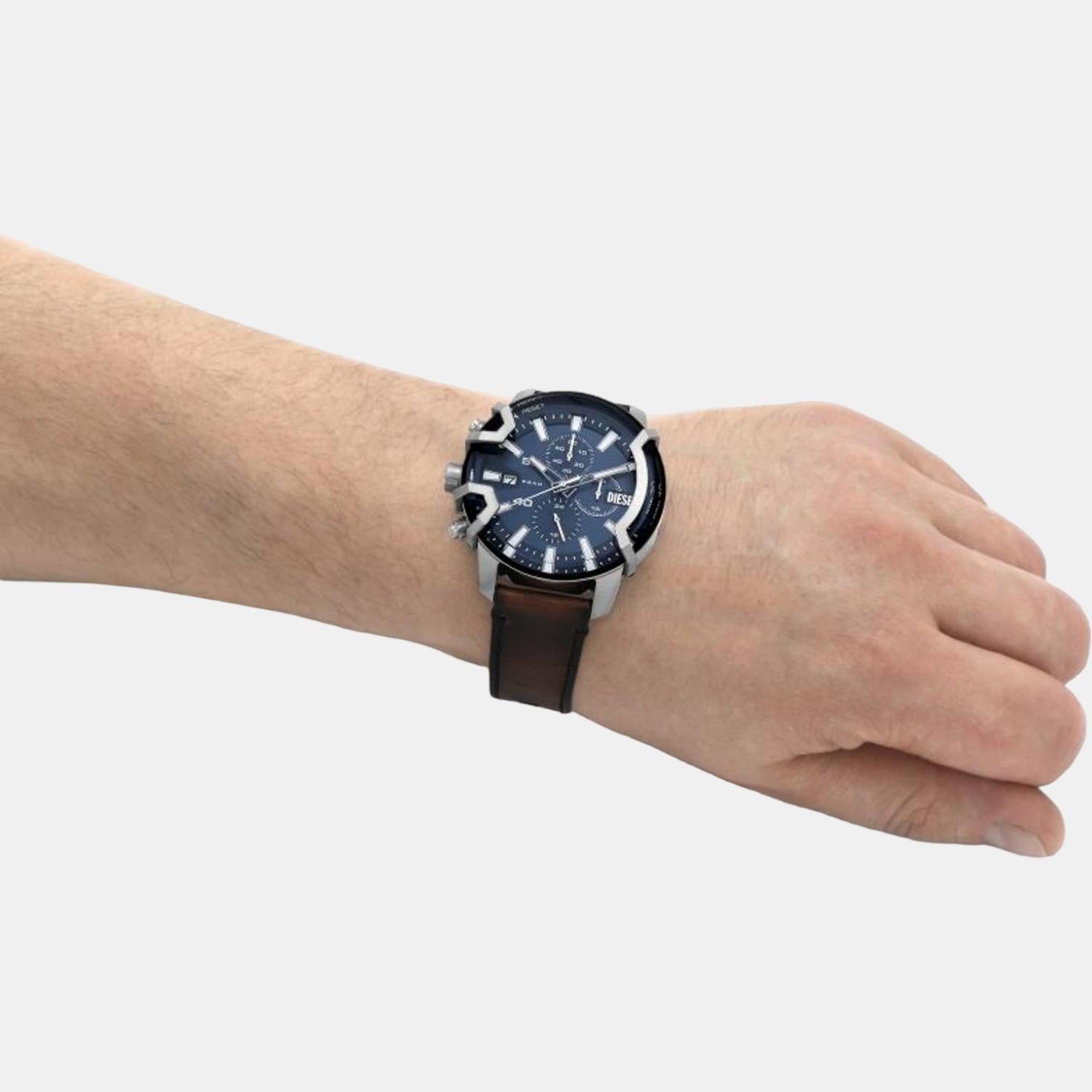 Griffed Men Quartz Blue Dial Chronograph Leather Watch DZ4604