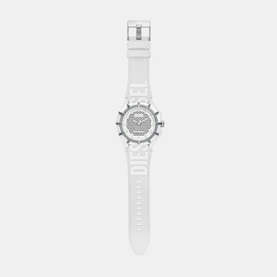 Framed Men Solar White Dial Analog Plastic Watch DZ4664