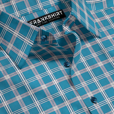 Green and Golden Check I Regular Fit I 100% Cotton Shirt