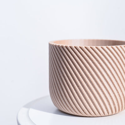 Oblique Elegance Wooden Pot