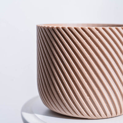 Oblique Elegance Wooden Pot