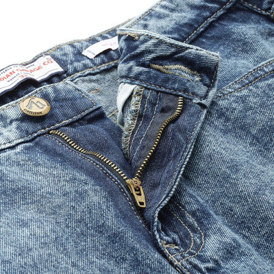 Men's Blue Dad Fit Solid Jeans