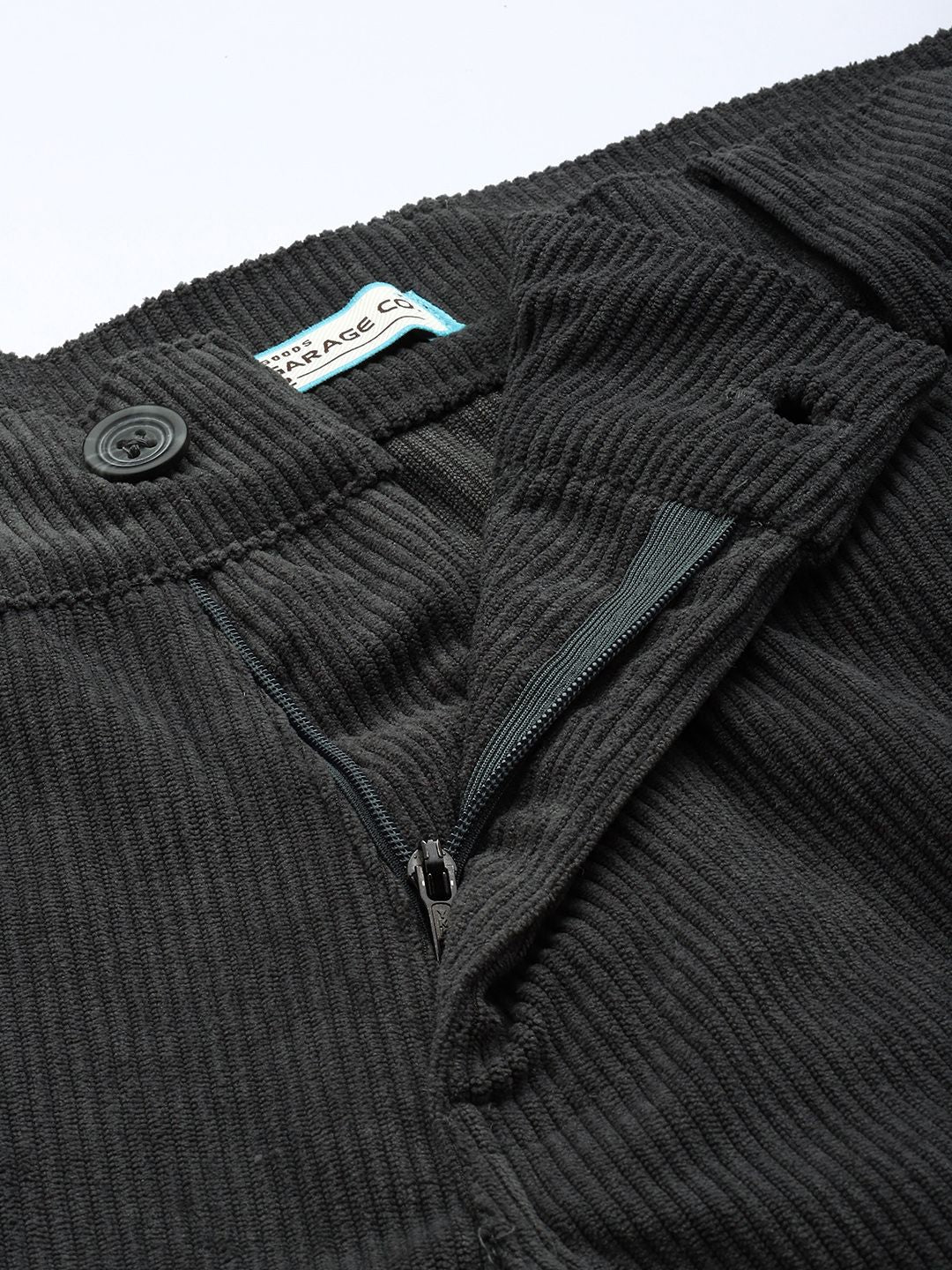 Men's Grey Straight Fit Textured Trousers