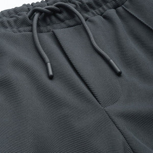 Men's Grey Relaxed Fit Printed Wide Leg Joggers