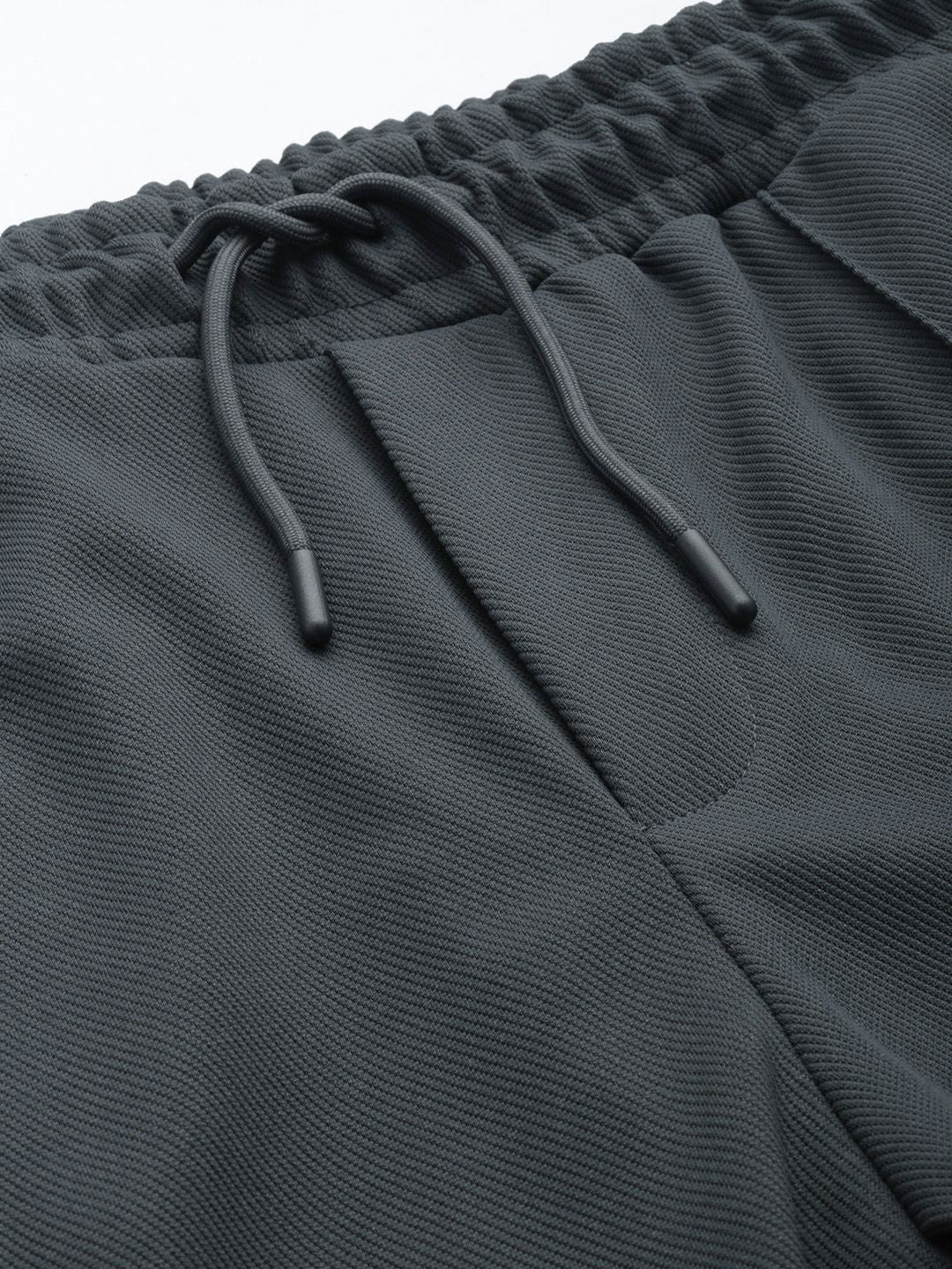 Men's Grey Relaxed Fit Printed Wide Leg Joggers