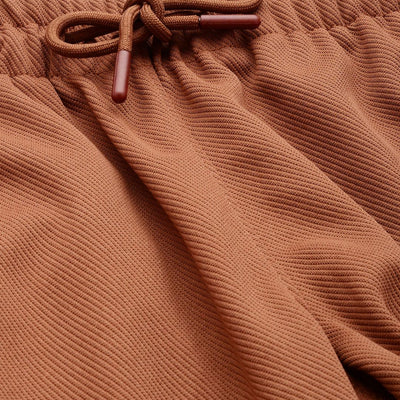 Men's Brown Relaxed Fit Textured Cargo Joggers