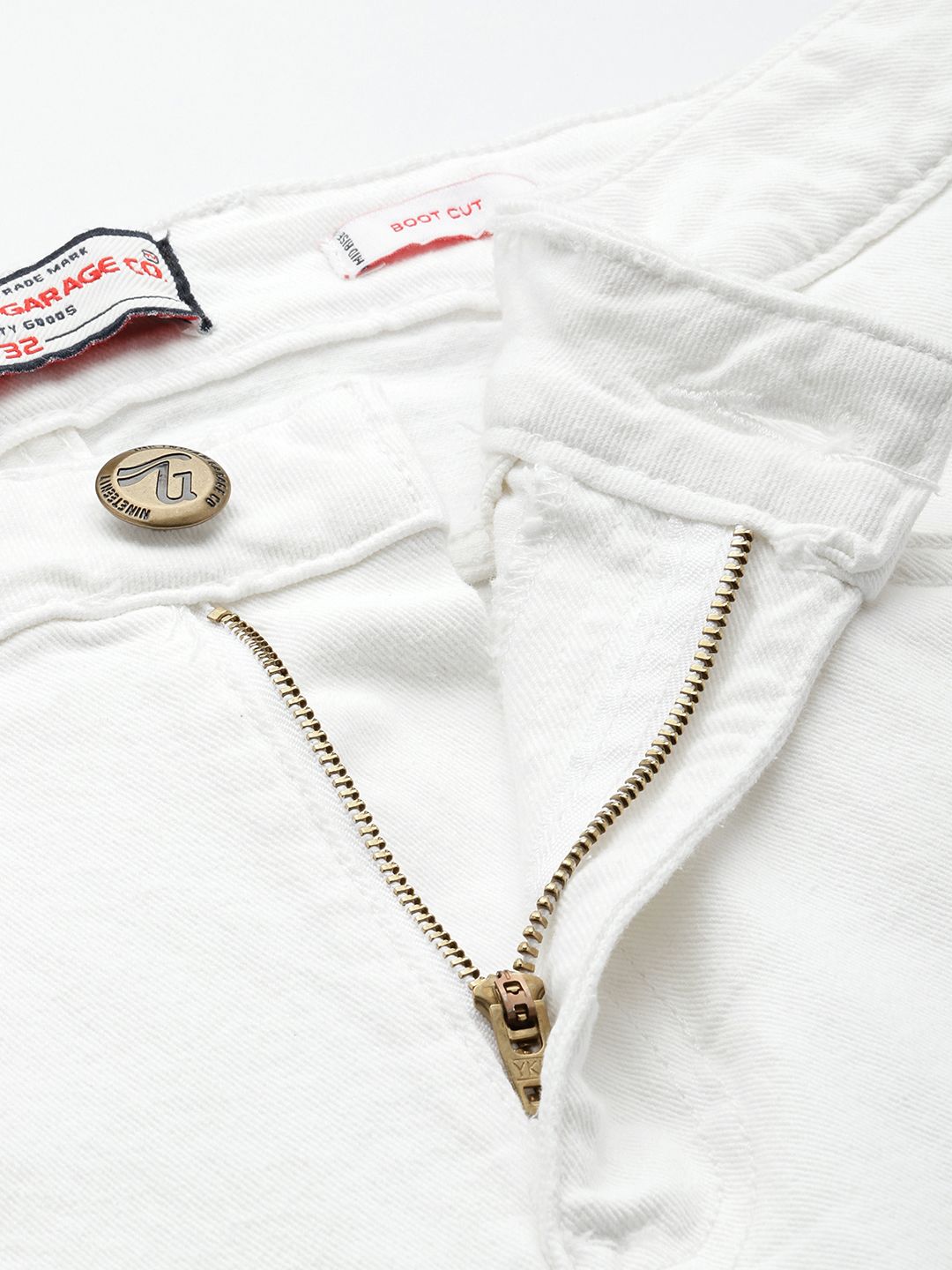 Men's White Bootcut Solid Stretchable Jeans