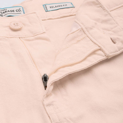 Men's Pink Relaxed Fit Patched Utility Shorts