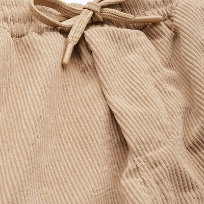 Men's Khaki Relaxed Fit Textured Corduroy Loose Joggers