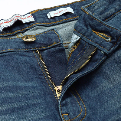 Men's Blue Slim Straight Fit Solid Jeans