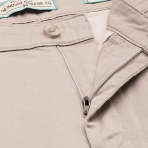 Men's Beige Regular Fit Solid Chinos