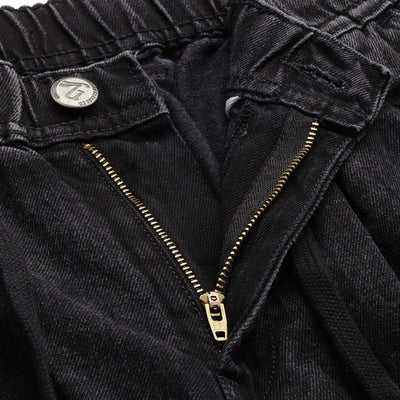 Men's Grey Relaxed Fit Solid Denim Joggers