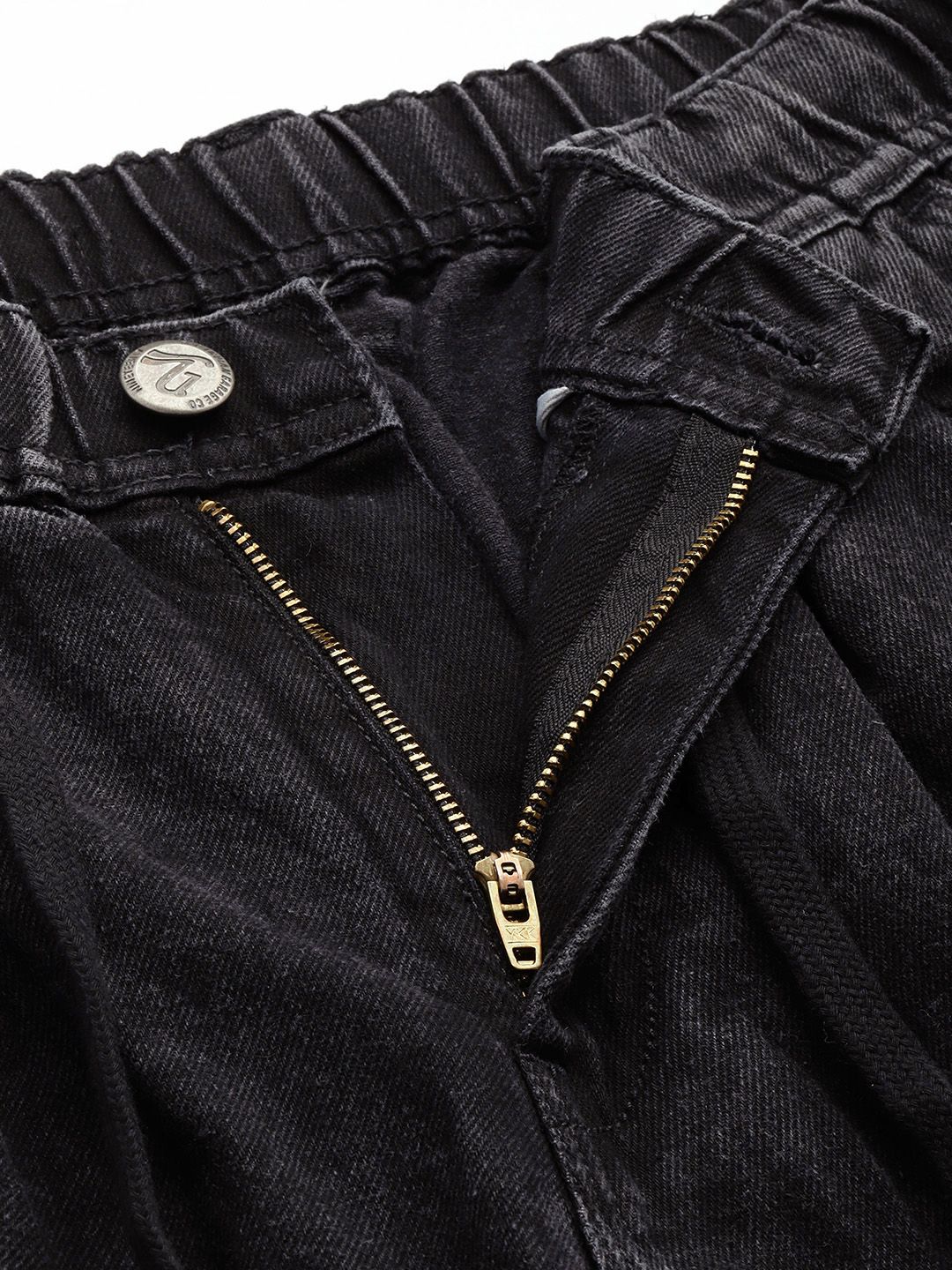 Men's Grey Relaxed Fit Solid Denim Joggers