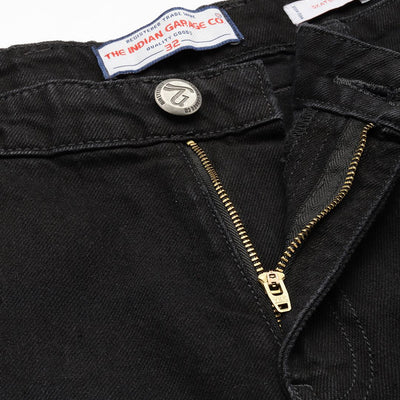 Men's Black Relaxed Fit Solid Jeans