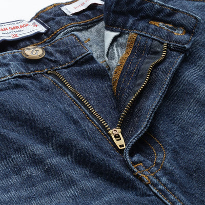 Men's Blue Relaxed Fit Solid Jeans