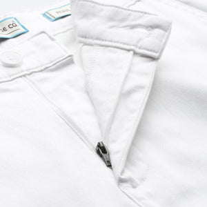 Men's White Regular Fit Solid Chinos