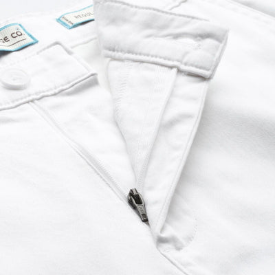 Men's White Regular Fit Solid Chinos