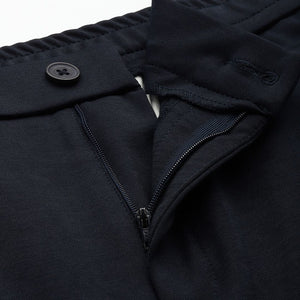 Men's Navy Blue Relaxed Fit Solid Chinos