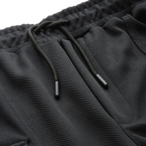 Men's Black Relaxed Fit Textured Wide Leg Cargo Joggers