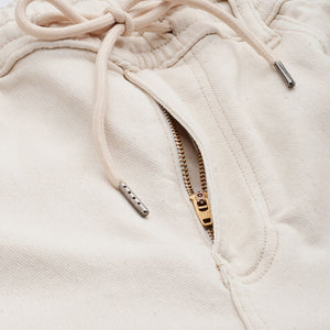 Men's White Regular Fit Solid Denim Joggers