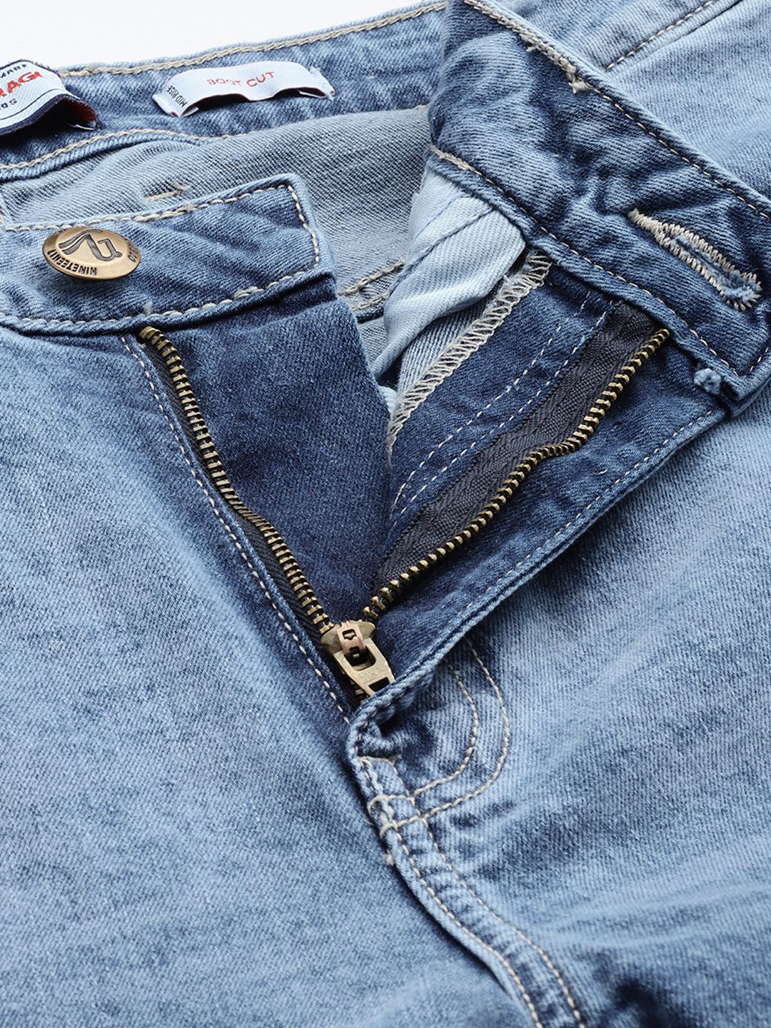 Men's Blue Bootcut Solid Stretchable Jeans