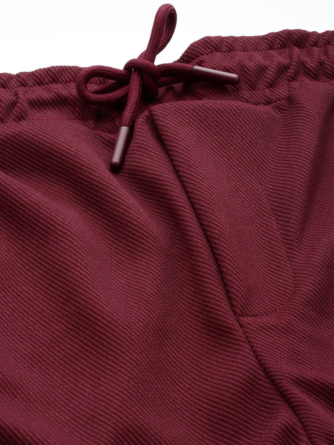 Men's Maroon Relaxed Fit Printed Wide Leg Joggers