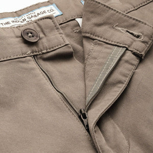 Men's Brown Regular Fit Solid Chino Shorts